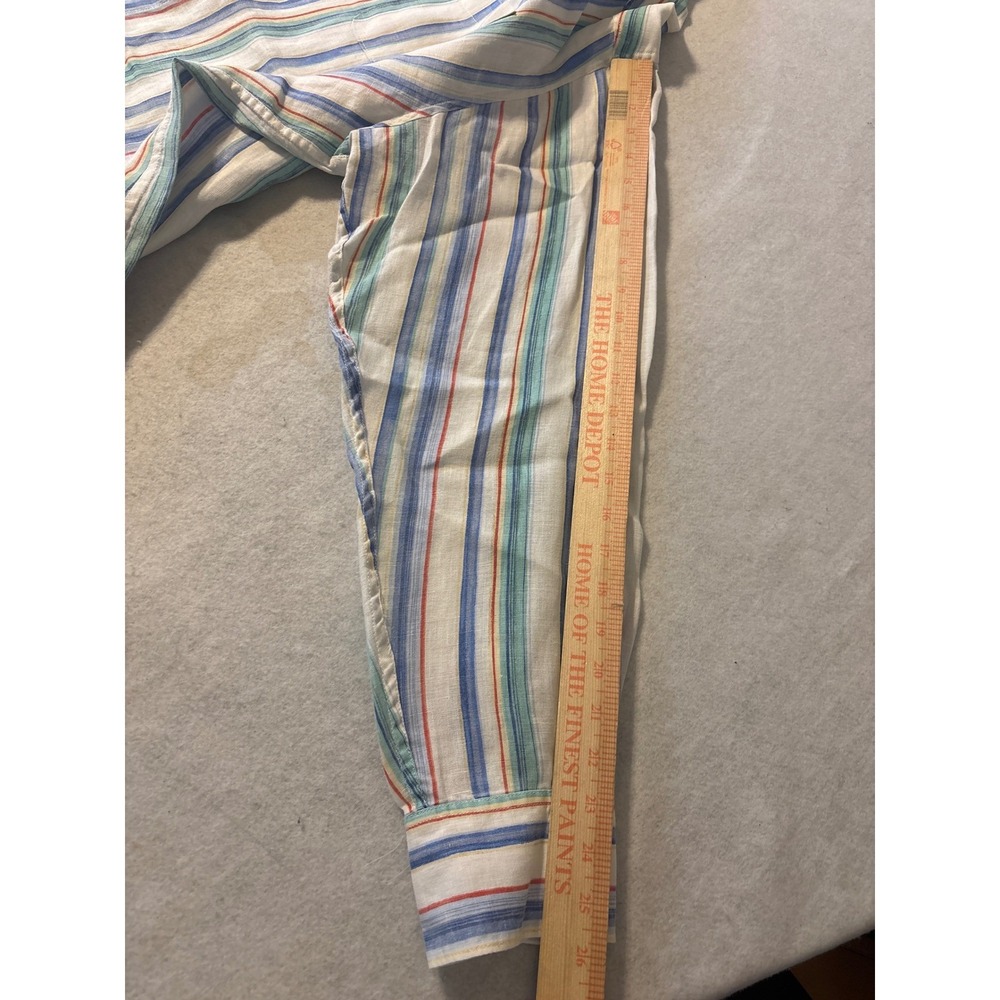 Tommy Bahama Relax Mens‎ XL Multicolor Striped 100 % Linen Button Down  shirt - Picture 9 of 16